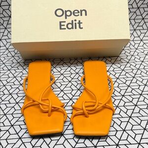 Open Edit Women's Strappy Orange Sandals